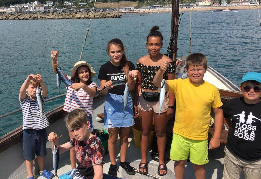 Fun family fishing in Lyme Regis